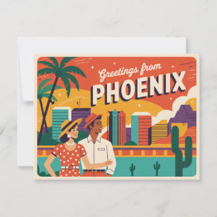 Vintage Phoenix Postcard   Greetings from Phoenix