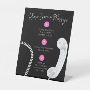 Vintage Phone Audio Guest Book Instruction Sign