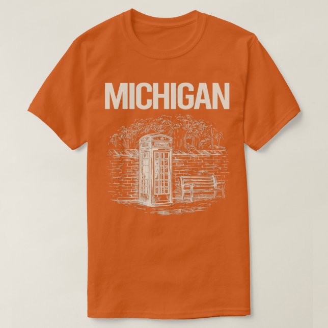 Vintage Phone Booth Michigan  T-Shirt (Design Front)