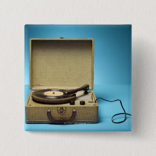 Vintage Phonograph 15 Cm Square Badge