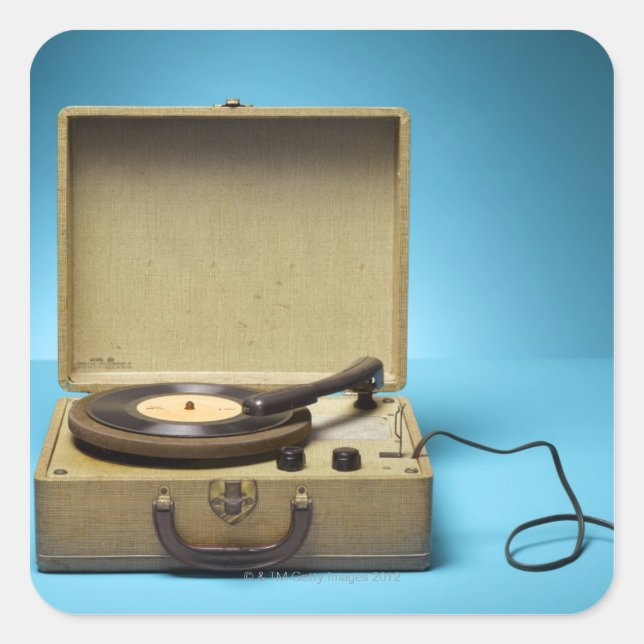 Vintage Phonograph Square Sticker (Front)