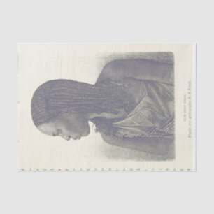 Vintage photo beautiful woman decoupage tissue paper