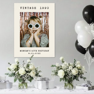 Vintage Photo Birthday Party Welcome Sign
