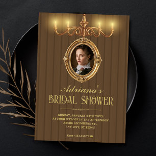 Vintage photo bridal shower invitation