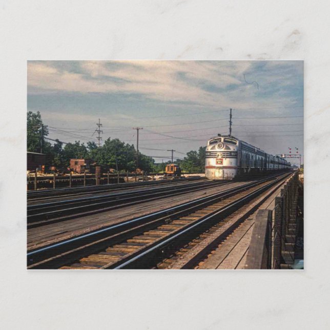 Vintage photo Burlington Route Locomotive Postcard (Front)