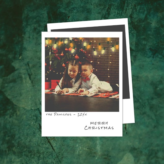 Vintage Photo Christmas Card - Red & Yellow Lights (Creator Uploaded)