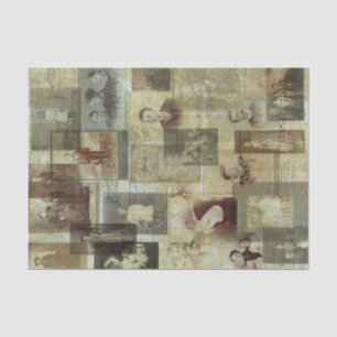 Vintage Photo Collage Tissue Paper