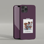 Vintage photo collage typography modern purple iPhone 13 pro max case<br><div class="desc">Trendy vintage retro photo typography modern simple stylish phone case design. Purple Background colour can be changed.</div>