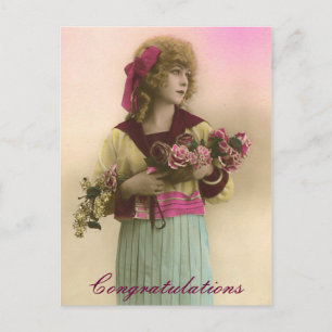 Vintage Photo Congratulations Postcard
