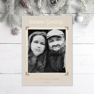 Vintage Photo Frame Retro Greeting Gold