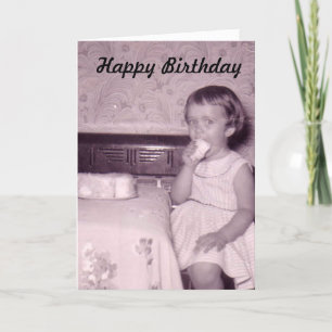 Vintage photo girl Birthday Cards