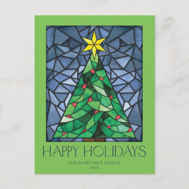 Vintage Photo Happy Holidays Star Holiday Postcard (Front)