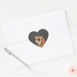 Vintage Photo Heart Shaped Envelope Seal Sticker