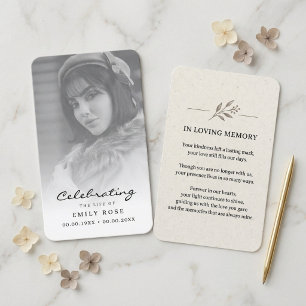 Vintage Photo Memorial Card with Poem