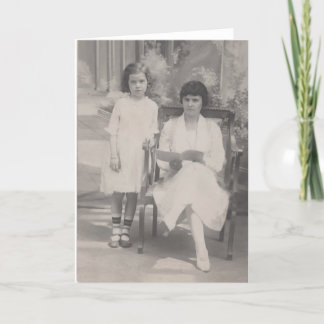Vintage Photo Mother and Daughter Greeting Card