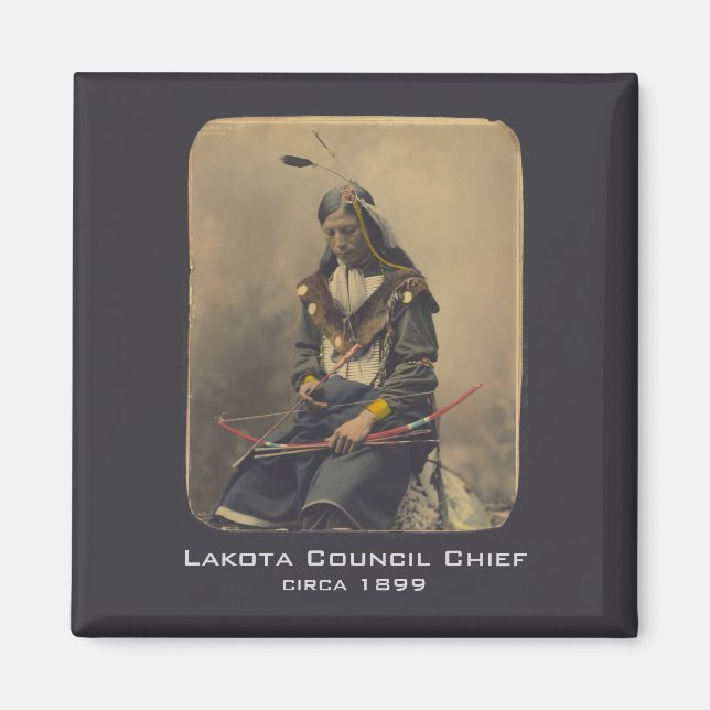 Vintage Photo Native American Lakota Indian Chief Magnet (Front)
