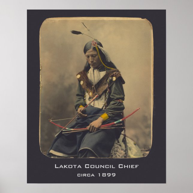 Vintage Photo Native American Lakota Indian Chief Poster (Front)