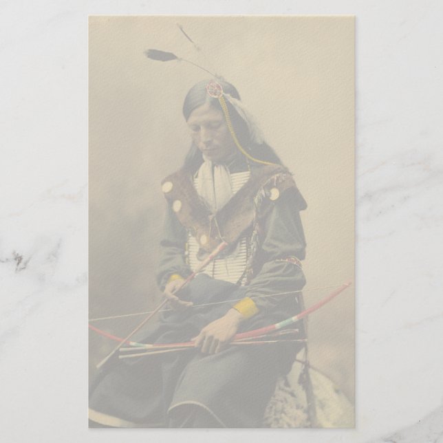 Vintage Photo Native American Lakota Indian Chief Stationery (Front)
