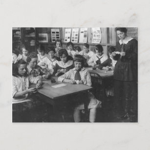 Vintage Photo of School Girls Postcard