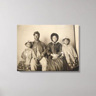 Vintage Photo of Union Soldier with Family Canvas Print