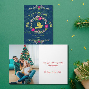 Vintage photo peace on earth  holiday card