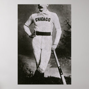 Vintage Photo, Sports Chicago Baseball Player Poster