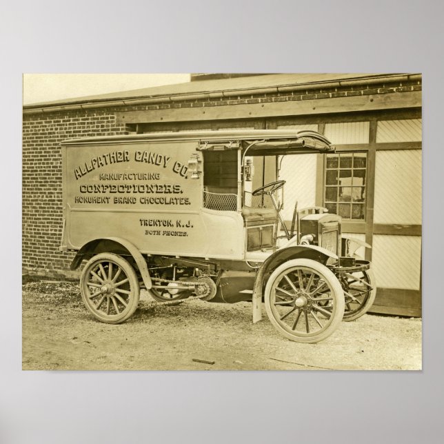 Vintage Photo Trenton's Allfather Candy Co Truck Poster (Front)