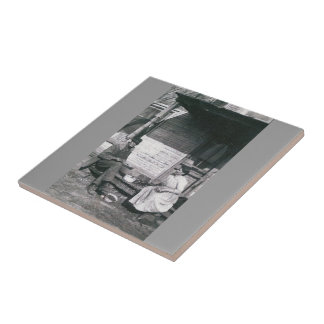 vintage photo trivet tile