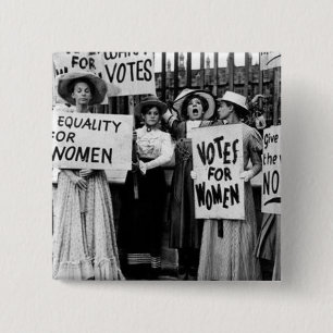 Vintage Photo Votes For Women Suffrage 15 Cm Square Badge