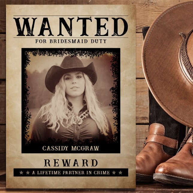 Vintage Photo Wanted Poster Bridesmaid Proposal (Vintage Photo Wanted Poster Bridesmaid Proposal
)