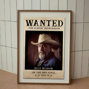 Vintage Photo Wanted Poster Funny Father's Day