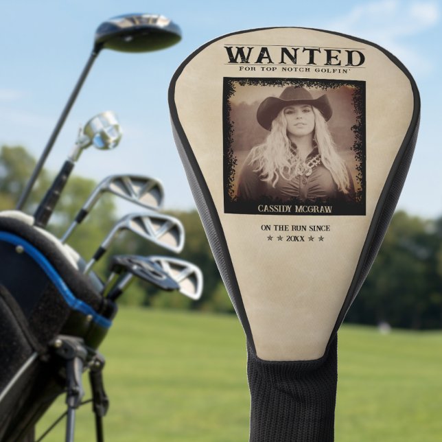 Vintage Photo Wanted Poster Funny Golf Head Cover (Vintage Photo Wanted Poster Funny Golf Head Cover)
