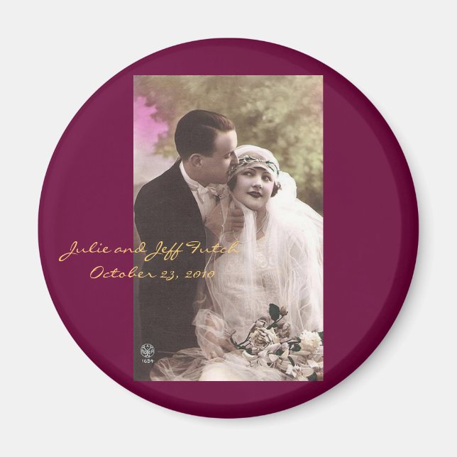 vintage photo wedding magnet (Front)