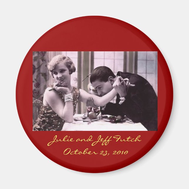 vintage photo wedding magnet (Front)
