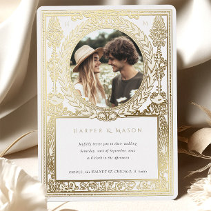 Vintage Photo Wedding Ornate Laurel