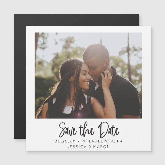 Vintage Photo Wedding Save The Date Magnets (Front/Back)