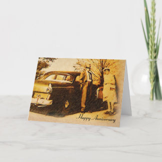 Vintage Photograph Happy Anniversary Couple Card