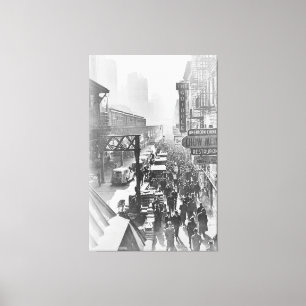 Vintage Photograph of 6th Avenue NYC (1940) Canvas Print