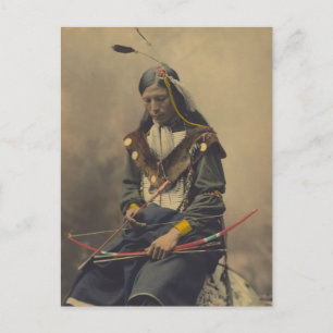 Vintage Photograph of Cherokee Man with Bow Postcard
