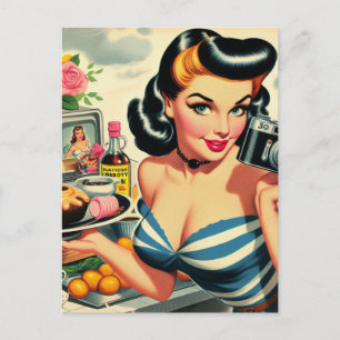 Vintage Photographer Pin Up Postcard