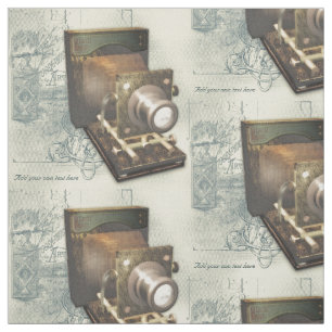 Vintage Photography Camera Illustration Fabric