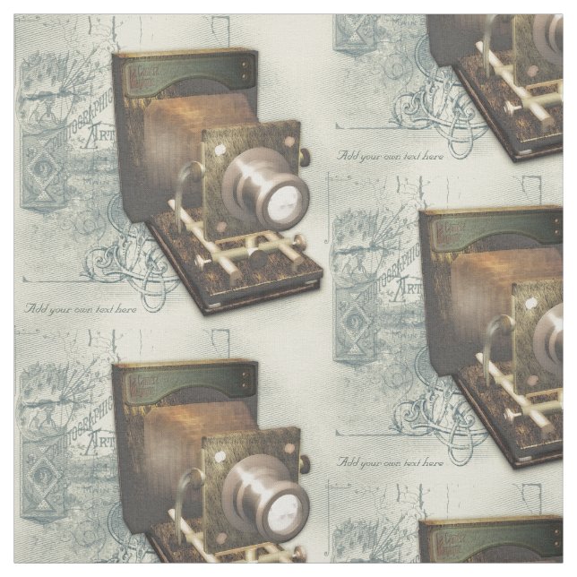 Vintage Photography Camera Illustration Fabric (Swatch)