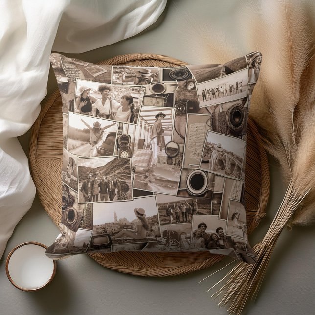 Vintage Photography Collage Sepia ID1066 Cushion (Creator Uploaded)