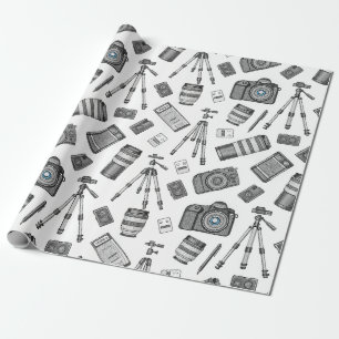 Vintage Photography Equipment Pattern Wrapping Paper