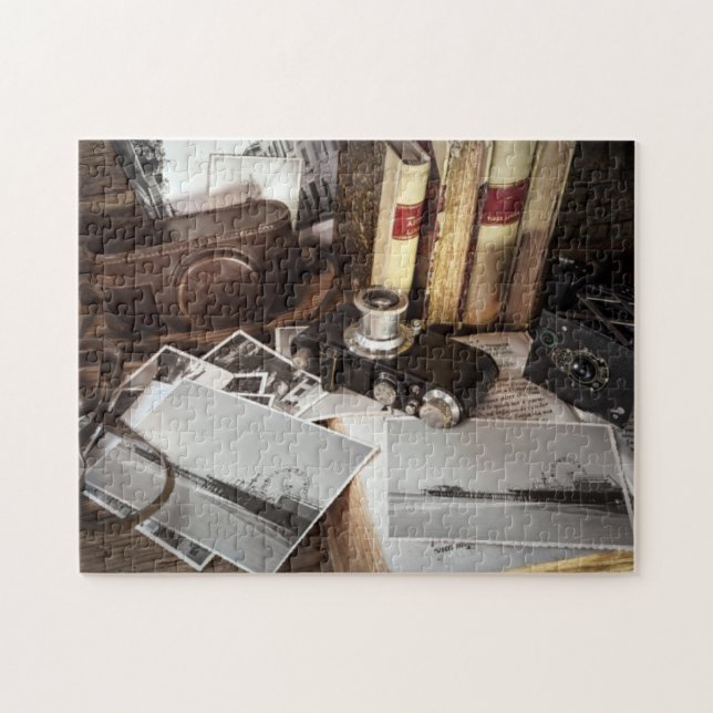 Vintage Photography Equipment Santa Monica Pier Jigsaw Puzzle (Horizontal)