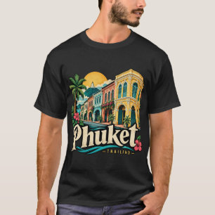 Vintage Phuket Thailand Travel Art Landmark T-Shirt