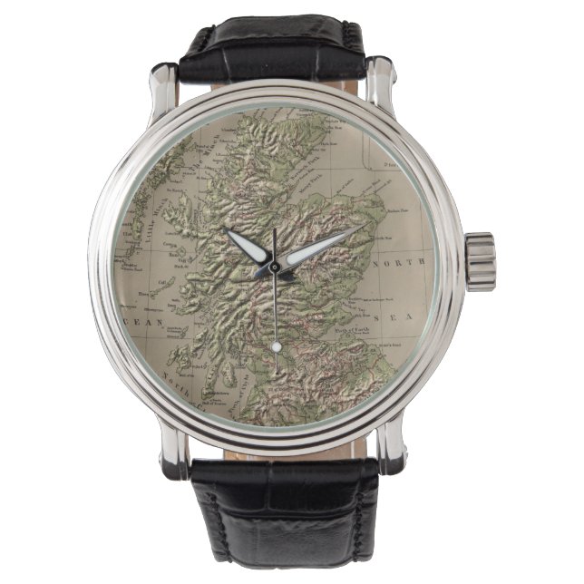 Vintage Physical Map of Scotland (1880) Watch (Front)