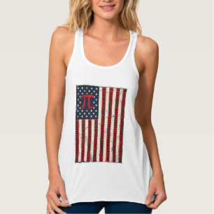 Vintage Pi American Flag Math Teacher Shirt Design