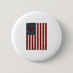 Vintage Pi American Flag Math Teacher Shirt Design 6 Cm Round Badge