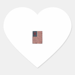 Vintage Pi American Flag Math Teacher Shirt Design Heart Sticker